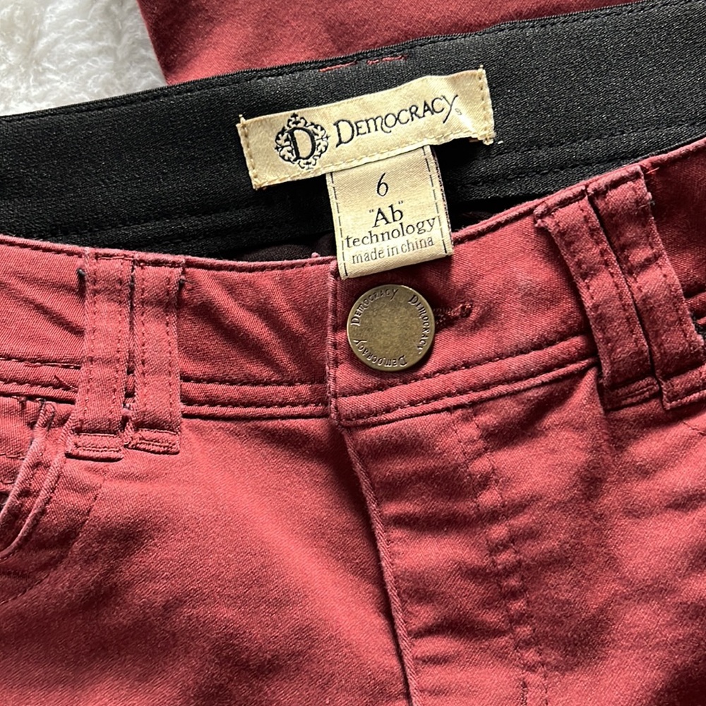 Democracy Ab Solution Rust Red Stretch Ankle Jean… - image 4